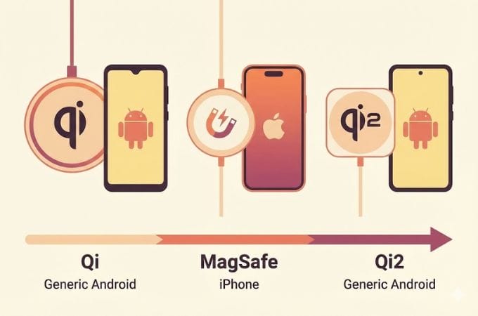 2. Qi vs Qi2 vs MagSafe