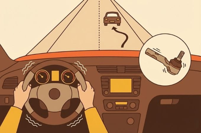 2. Setir Terasa Bergetar atau Lari ke Kanan Kiri