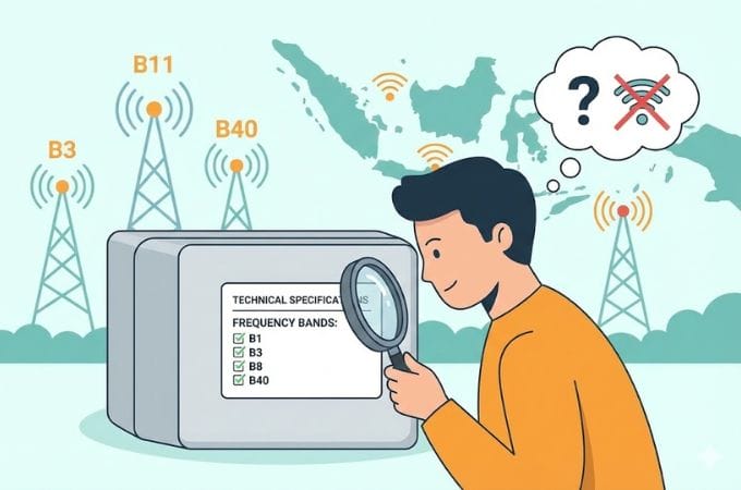 2. Pertama, cek dukungan pita frekuensi atau bands