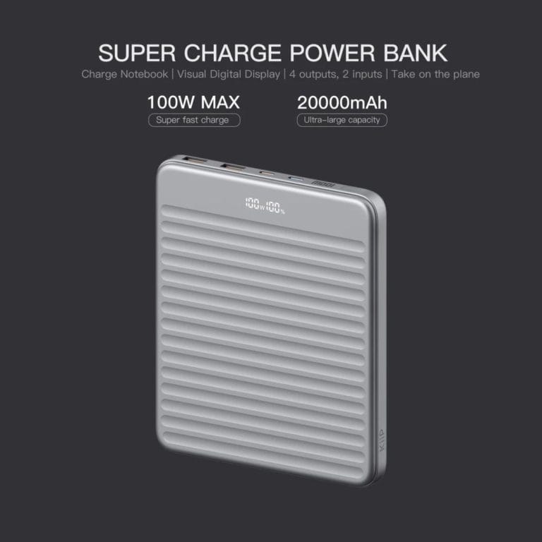 1. KiiP E63 Power Bank Fast Charging 100W Quick Charge Type C PD