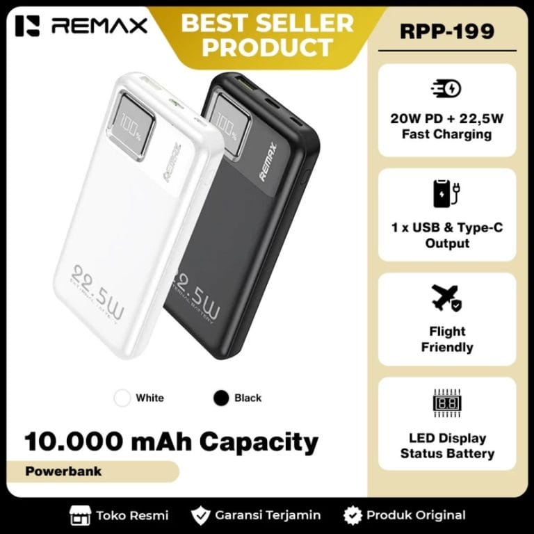1. Powerbank Slim Flight Friendly PD+QC 22,5W 10000mAh