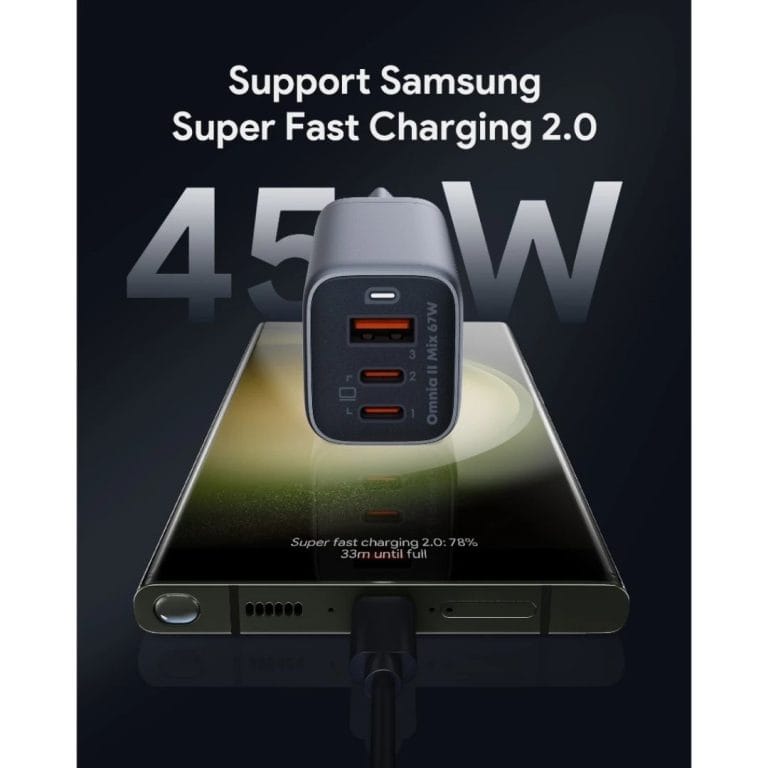 2. Aukey Charger Multi Port Type C and USB A 67W