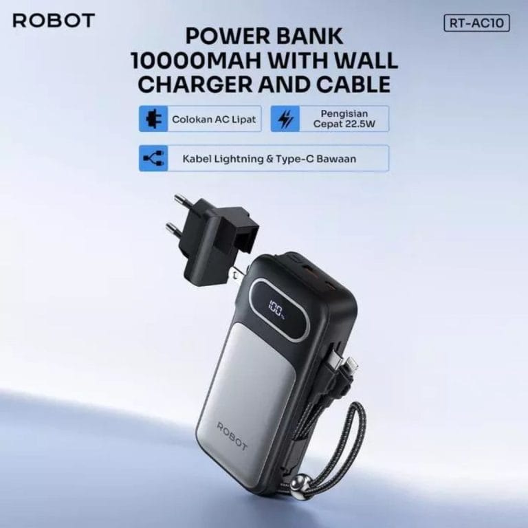 2. ROBOT RT AC10 Powerbank Fast Charging 10,000mAh 22.5W