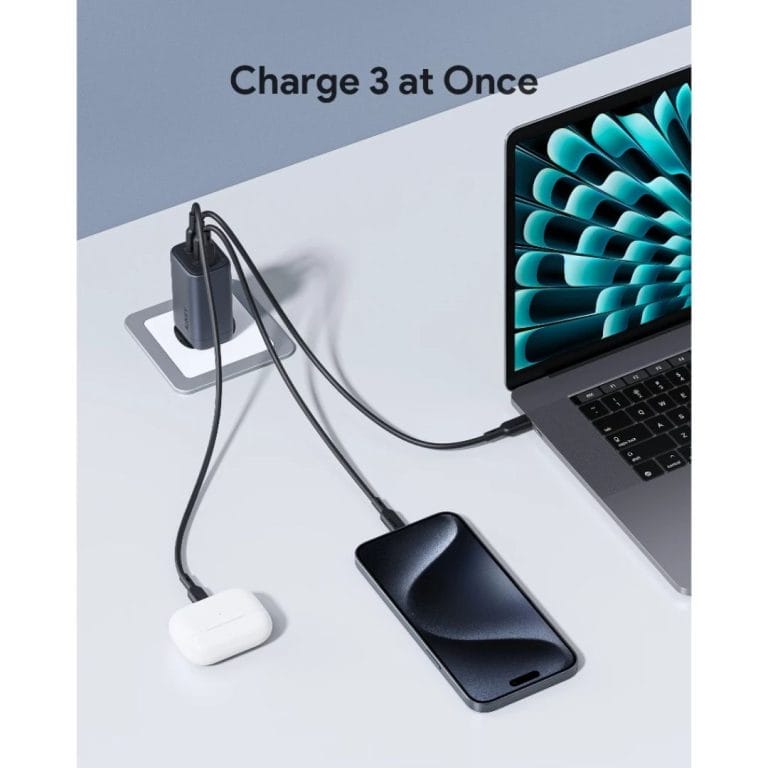 3. Aukey Charger Multi Port Type C and USB A 67W