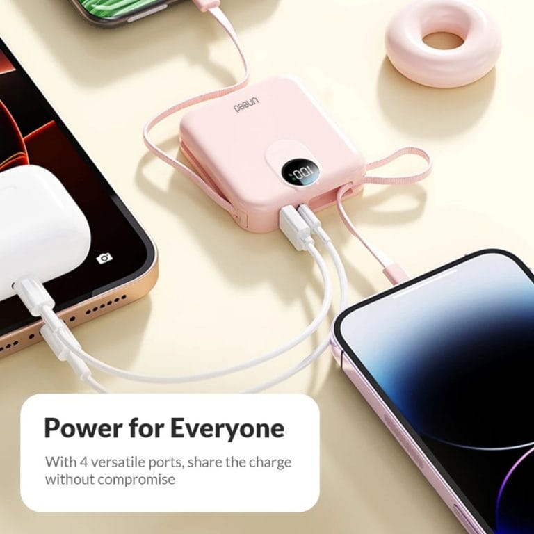 3. UNEED Mini Powerbank 10.000mAh 22.5W Fast Charging With Dual Built in Cable
