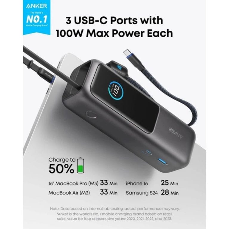 4. Anker Power Bank Smart Digital Display Touch 25.000mAh