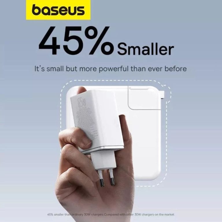 4. Baseus Charger GaN6 Pro Fast Charging 2C+2U 65W