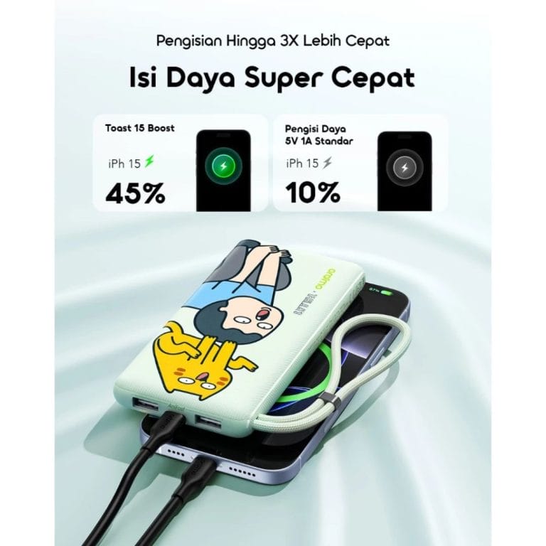 4. oraimo x Tahilalats Powerbank Toast 15 Boost OPB 1101 Fast Charging Charger Power Bank 10.000mAh 15W